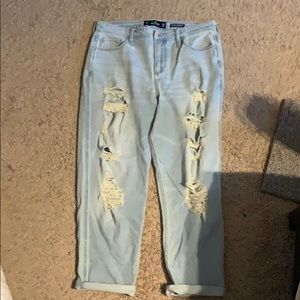 Distressed Hollister Mom Jeans